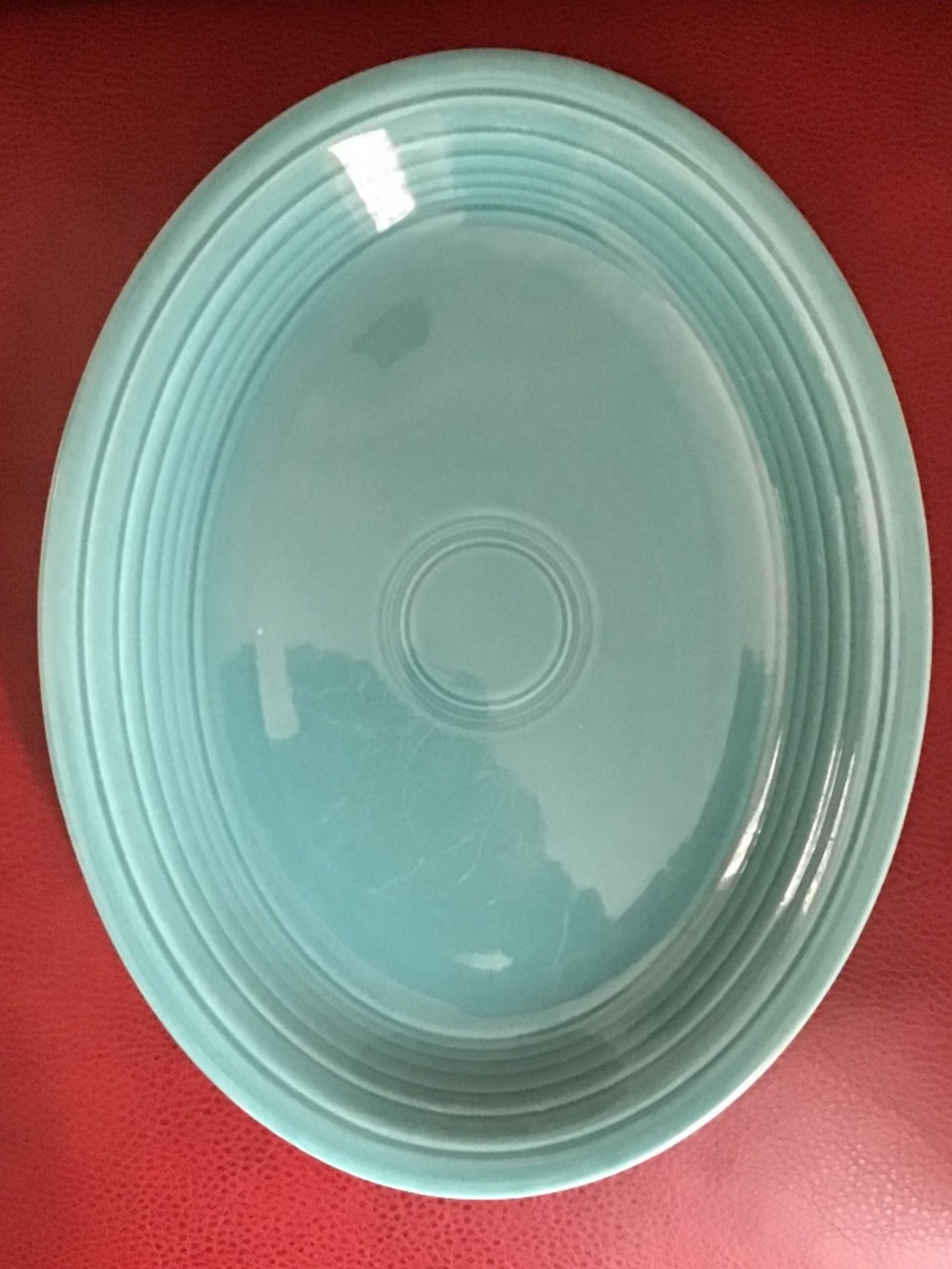 Vintage Fiesta Turquoise Oval Serving Platter Plate Fiestaware USA